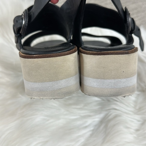 Vince Black Shelby Wedge Platform Sandals 8.5 - Picture 5 of 13